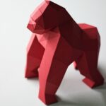 Papercraft de gorila em origami 3D