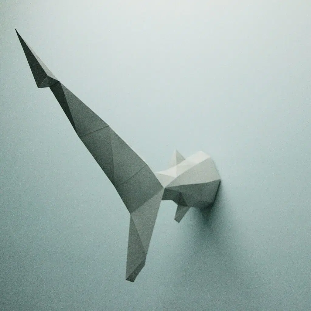 Papercraft queue de requin murale en origami