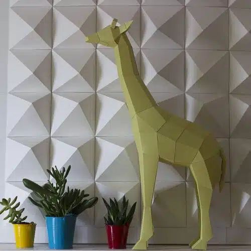 Papercraft de girafe africaine en origami 3D