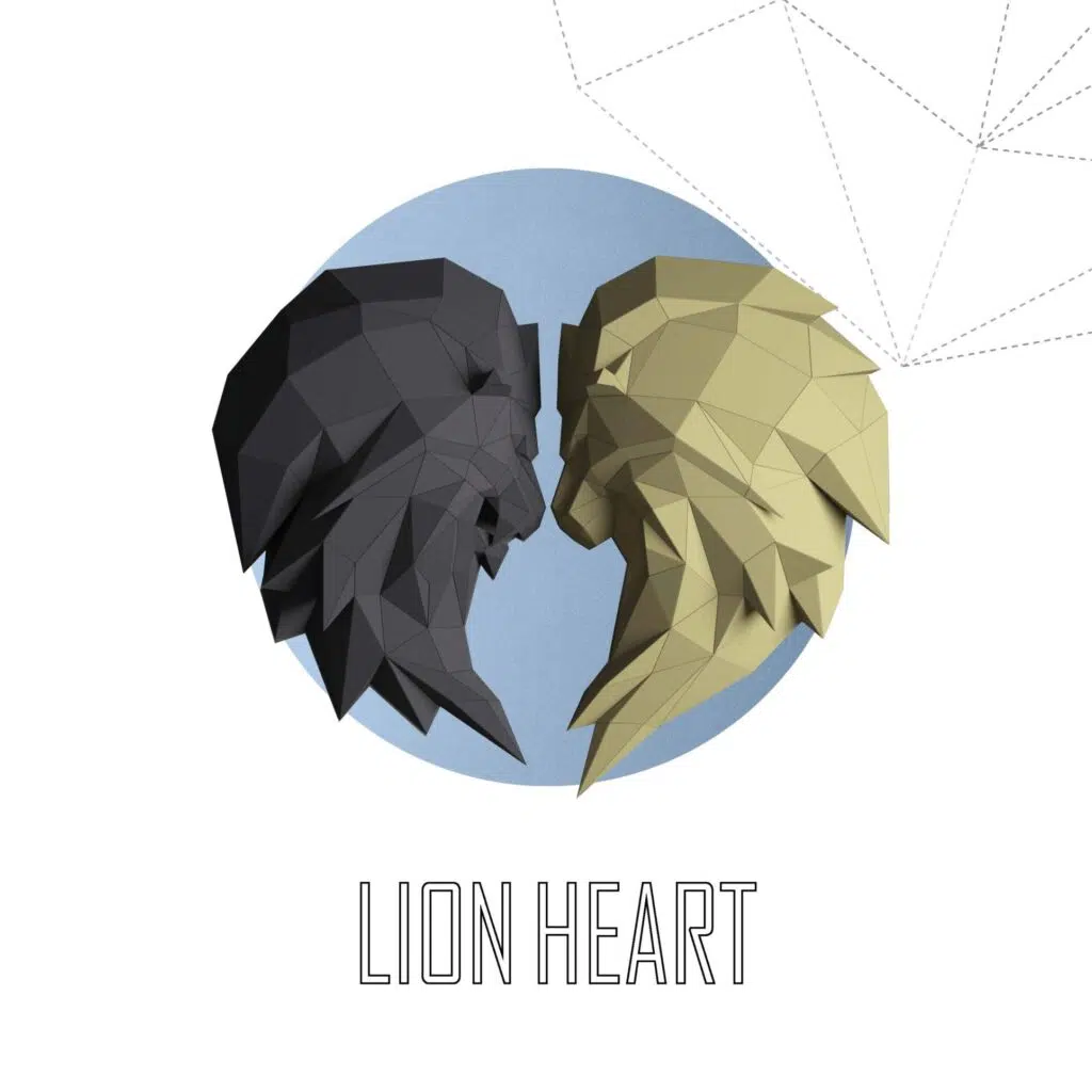 Papercraft tête de lion en origami 3D
