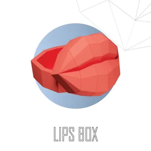 Papercraft von Lippenbox im 3D-Origami