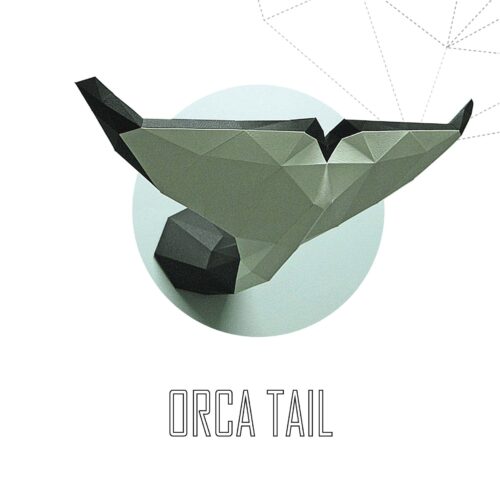 Papercraft Orca Schwanz in 3D Origami