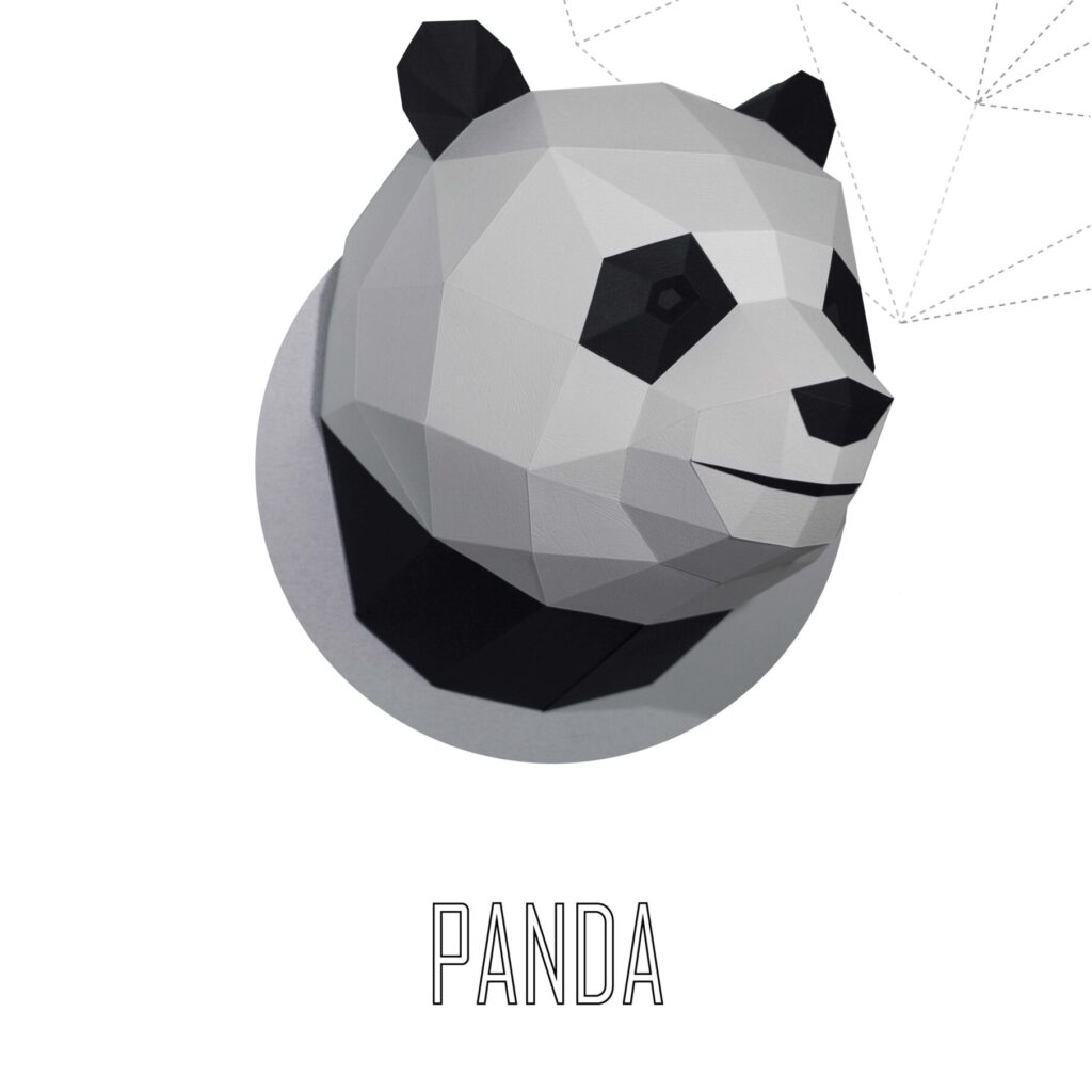Papercraft tête de panda en origami