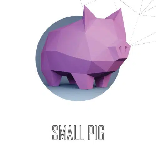 Papercraft Schweinchen als Spardose in Origami