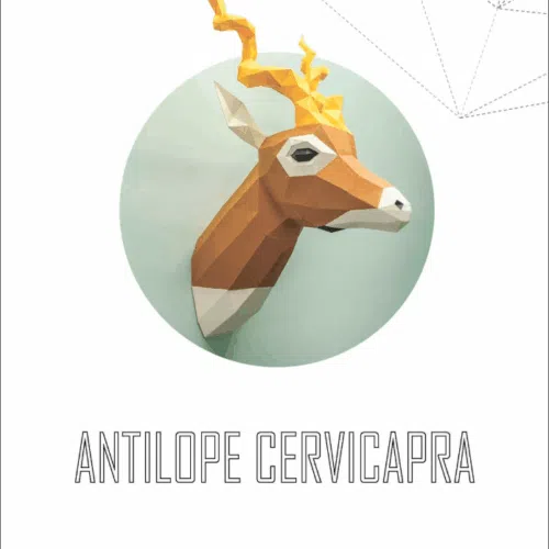 Papercraft Kopf der Blackbuck-Antilope in Origami
