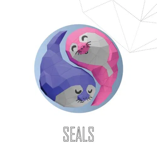 Papercraft Yin Yang foche in origami 3D