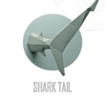 Papercraft Hai-Schwanz Wandkunst in Origami