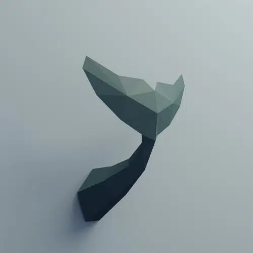Artesanato de papel com cauda de golfinho em origami 3D