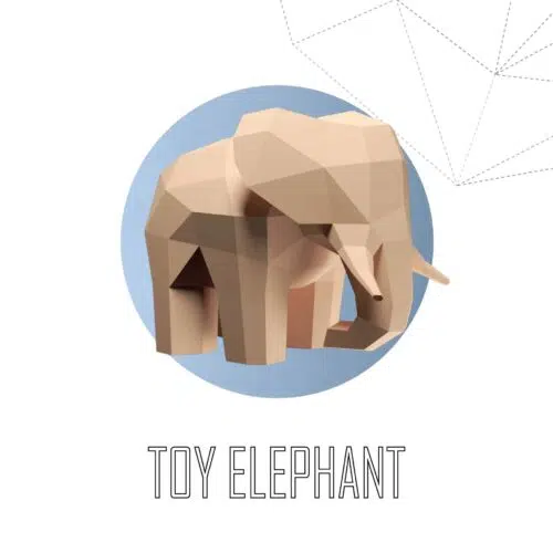 Papercraft di elefante in origami 3D