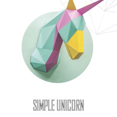 Papercraft testa di unicorno in origami