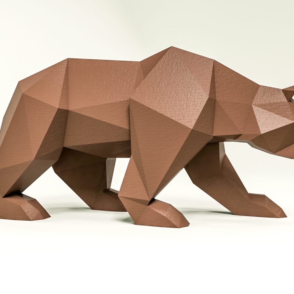 Papercraft de braunbär en origami 3D