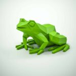 Papercraft de grenouille en origami 3D