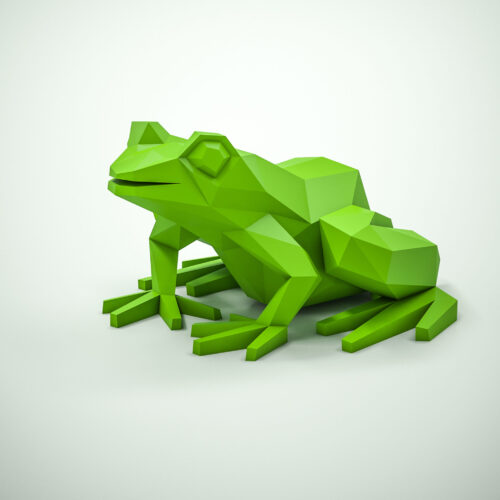 Papercraft de grenouille en origami 3D