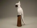 Papercraft de perroquet blanc en origami 3D