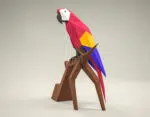 Papercraft de perroquet en origami 3D