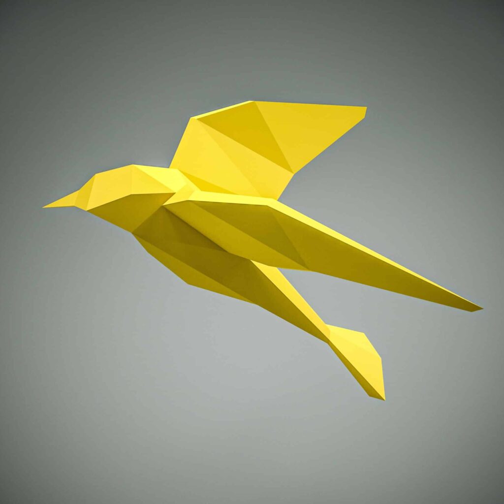 Papercraft d'oiseau en origami 3D