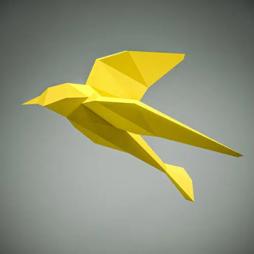 Papercraft d'oiseau en origami 3D