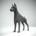 Papercraft Dobermann en origami 3D