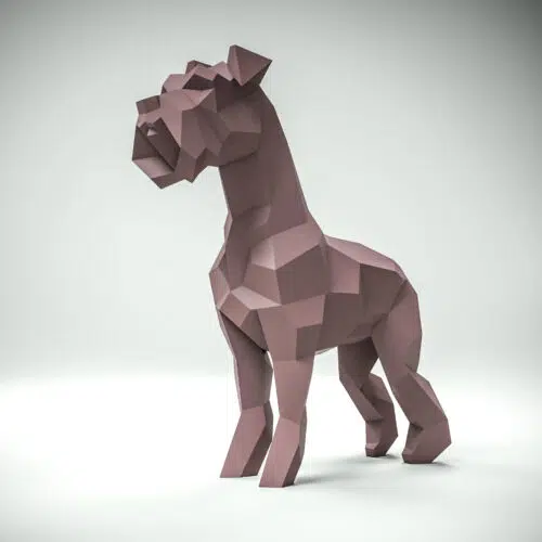 Papercraft de schnauzer en origami 3D