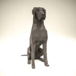 Papercraft de perro alemán en origami 3D