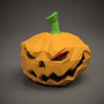 Papercraft Kürbis für Halloween in 3D-Origami