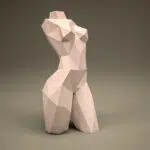 Papercraft de buste féminin en origami 3D