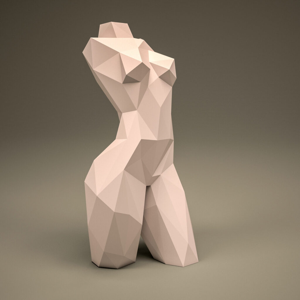 Papercraft di busto femminile in origami 3D Papercraft di busto femminile in origami 3D