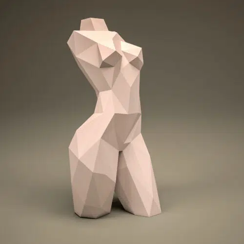 Papercraft de buste féminin en origami 3D