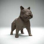 Papercraft bulldog français en origami 3D