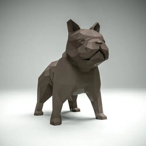 Papercraft bulldog français en origami 3D