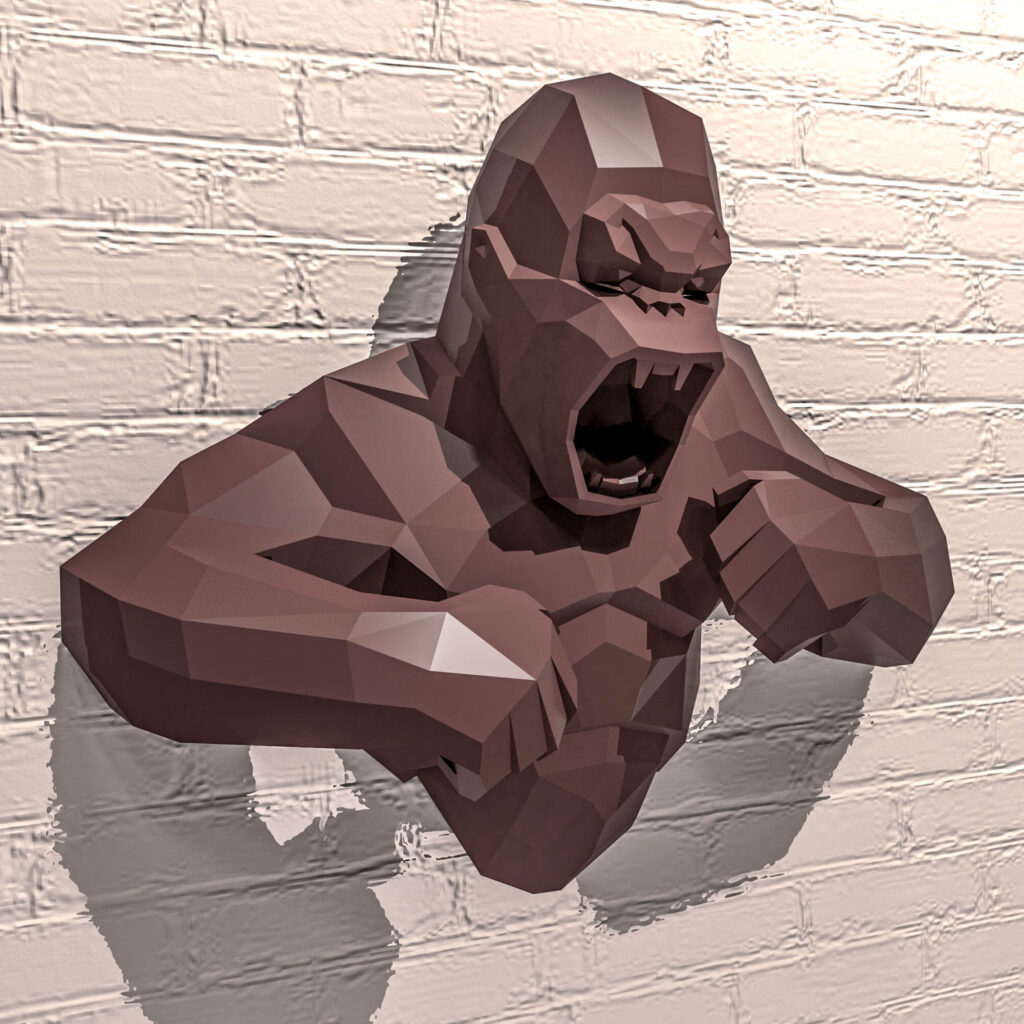 Papercraft torso de Kong en origami