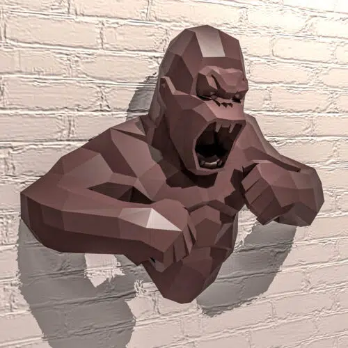 Papercraft torso de Kong em origami 3D