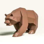 Papercraft d'ours brun en origami