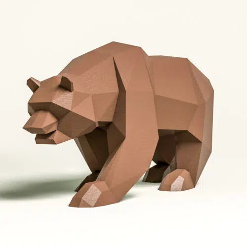 Papercraft d'ours brun en origami