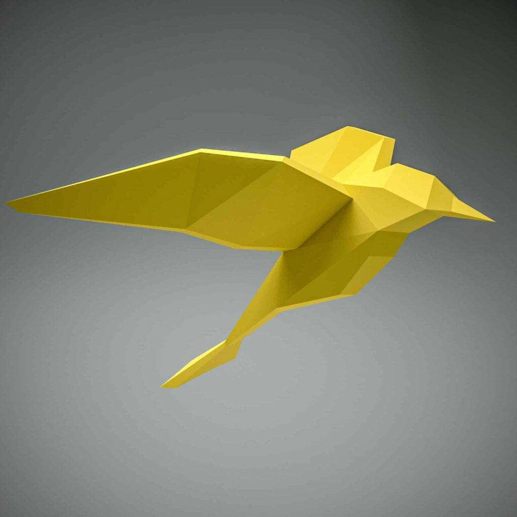 Papercraft d'oiseau en origami 3D