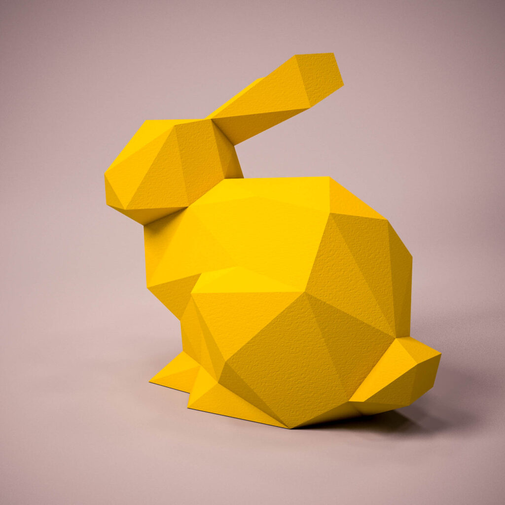 Papercraft de lièvre en origami 3D