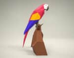 Papercraft de perroquet en origami 3D