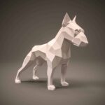 Papercraft de Bull Terrier en origami