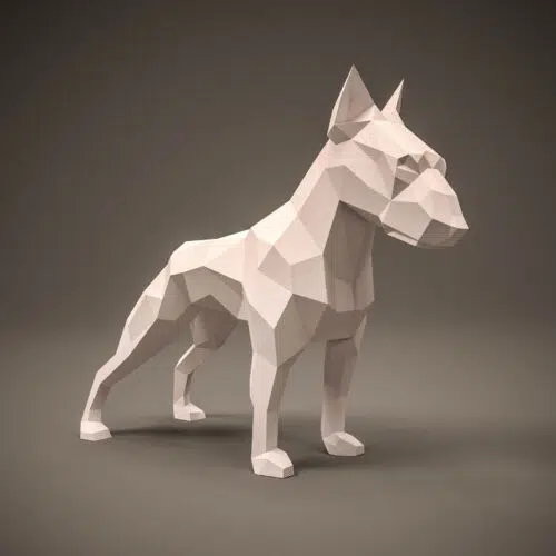 Papercraft de Bull Terrier en origami