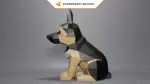 Berger allemand assis en papercraft 3D