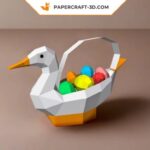 Papercraft corbeille canard pour oeuf de Pâques