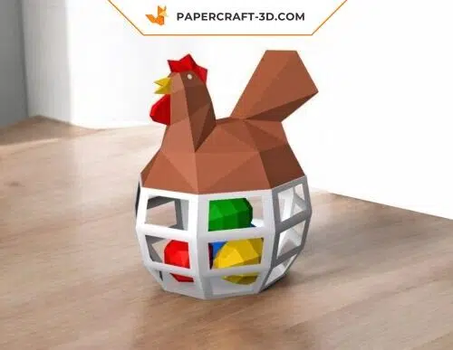 Corbeille à œufs de Pâques en papercraft 3D