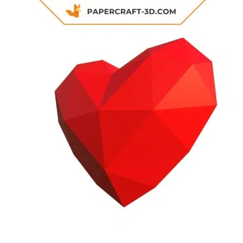 Gros coeur papercraft 3D élégant