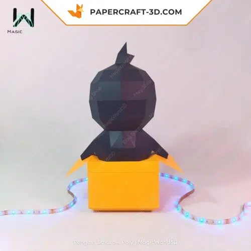 Boîte pingouin papercraft 3D