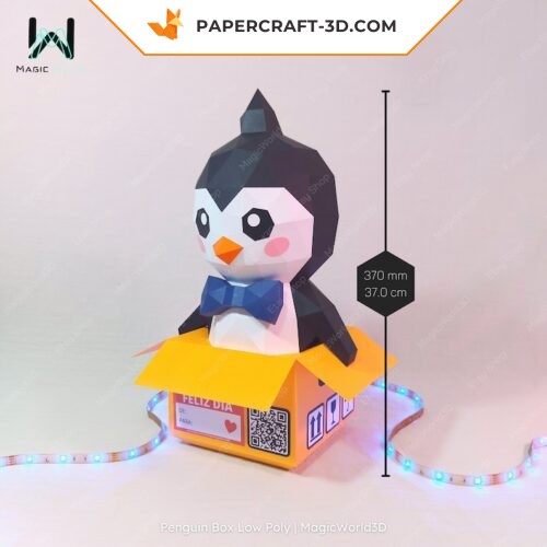 Boîte pingouin papercraft 3D