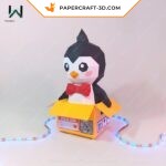 Boîte pingouin papercraft 3D