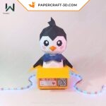 Boîte pingouin papercraft 3D