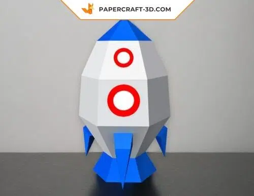 Lampe fusée en papercraft 3D modèle gratuit