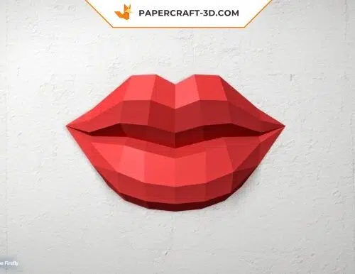 Lèvres en papercraft 3D modèle gratuit