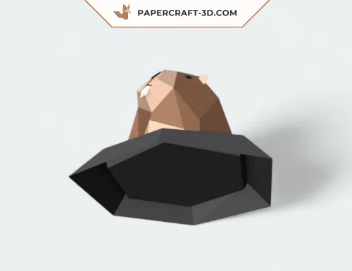 Marmotte 3D en papercraft gratuit